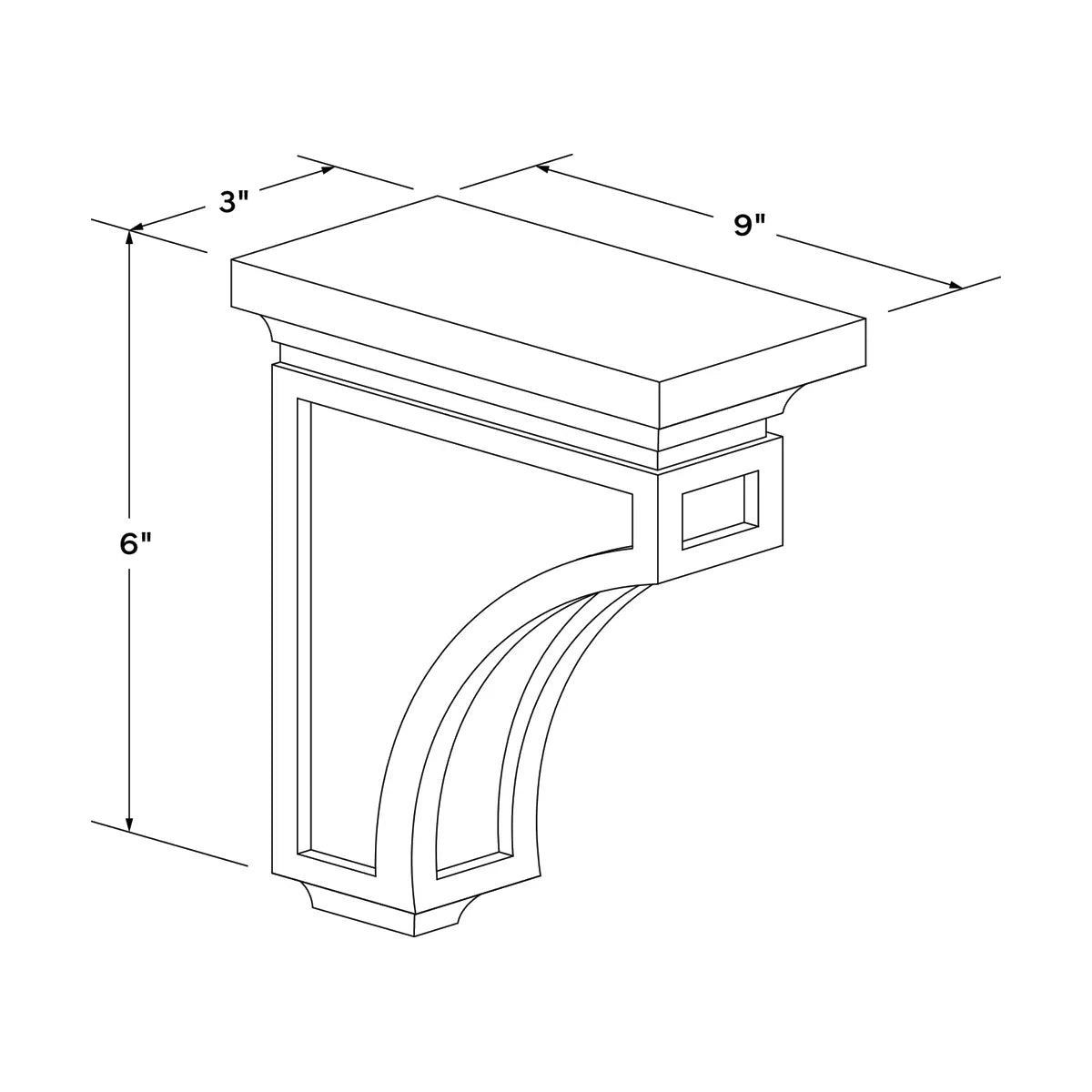 Craft Cabinetry Shaker Rift Oak Corbel Image Specifications