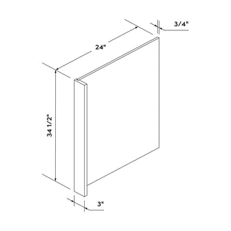 Craft Cabinetry Recessed Panel Gray Stain Dishwasher End Panel with 3" Filler Image Specifications