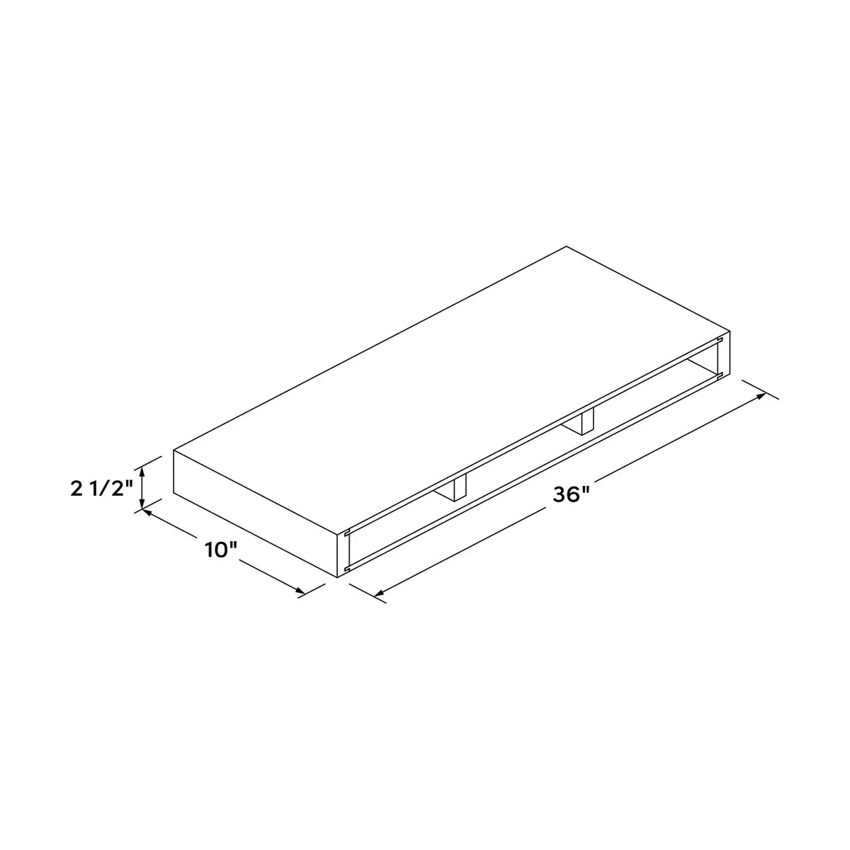Craft Cabinetry Berkley Pure White 36" Floating Shelf Image Specifications