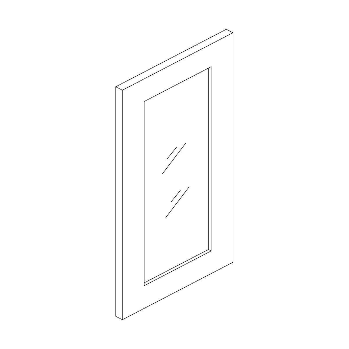 Craft Cabinetry Shaker White 14.7"W x 29"H Glass Door for W3030 Image Specifications