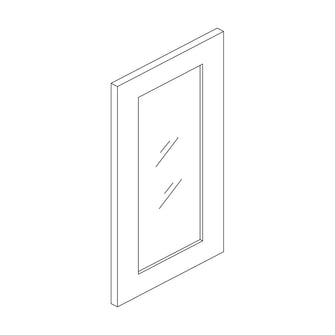 Craft Cabinetry Shaker White 16.2"W x 14"H Glass Door Image Specifications