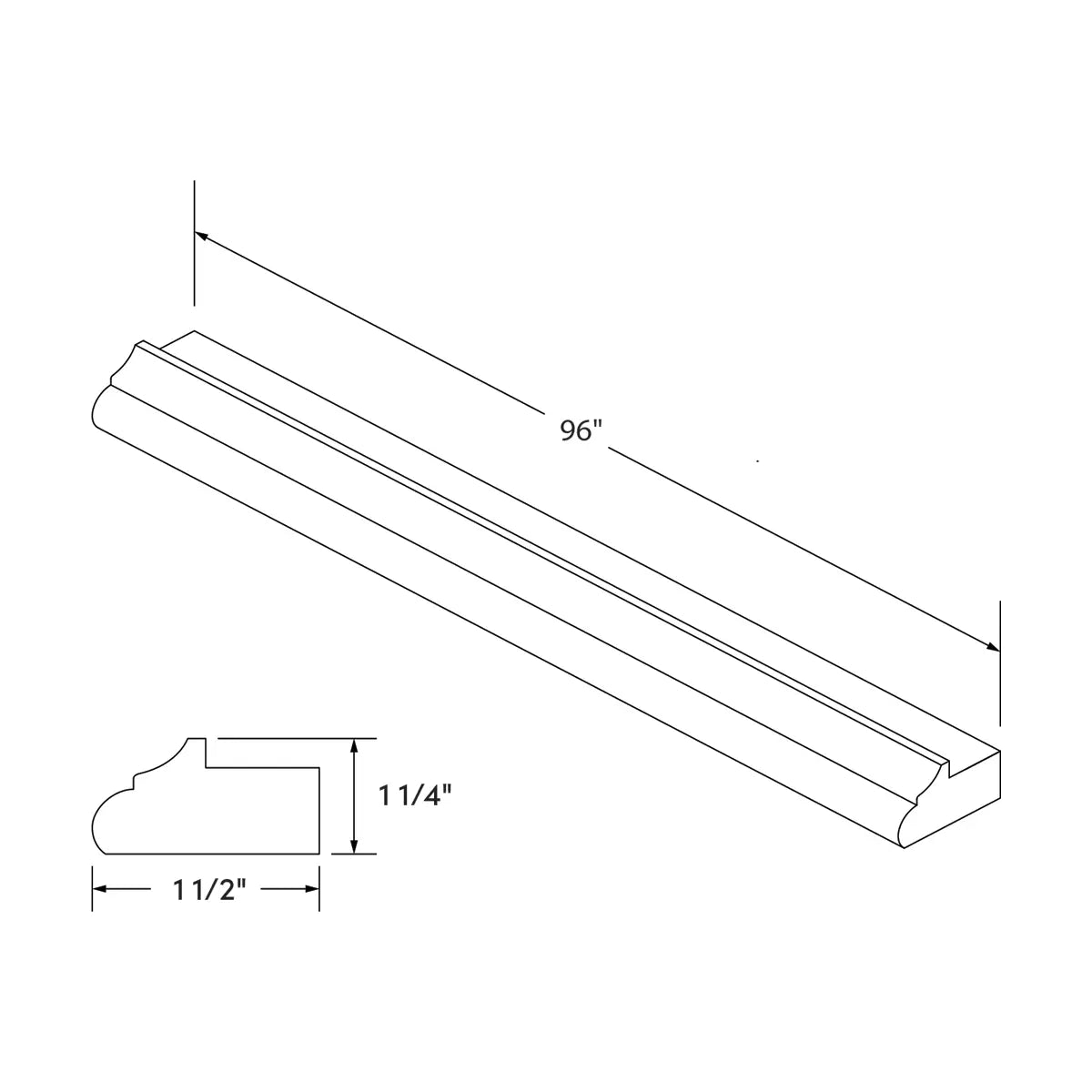 Craft Cabinetry Shaker Rift Oak Light Rail Rounded Molding Image Specifications