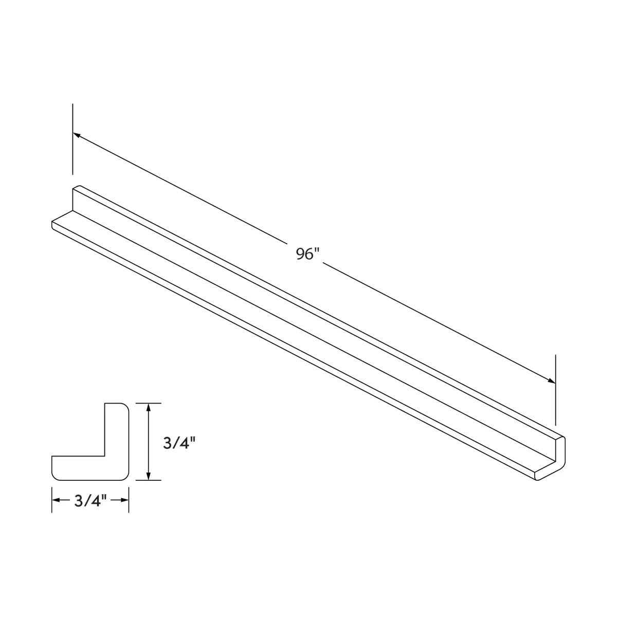Craft Cabinetry Shaker Black Outside Corner Molding Image Specifications