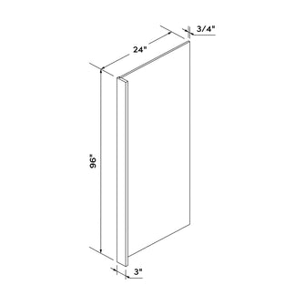 Craft Cabinetry Shaker Gray 24" Refrigerator End Panel with 3" Filler Image Specifications