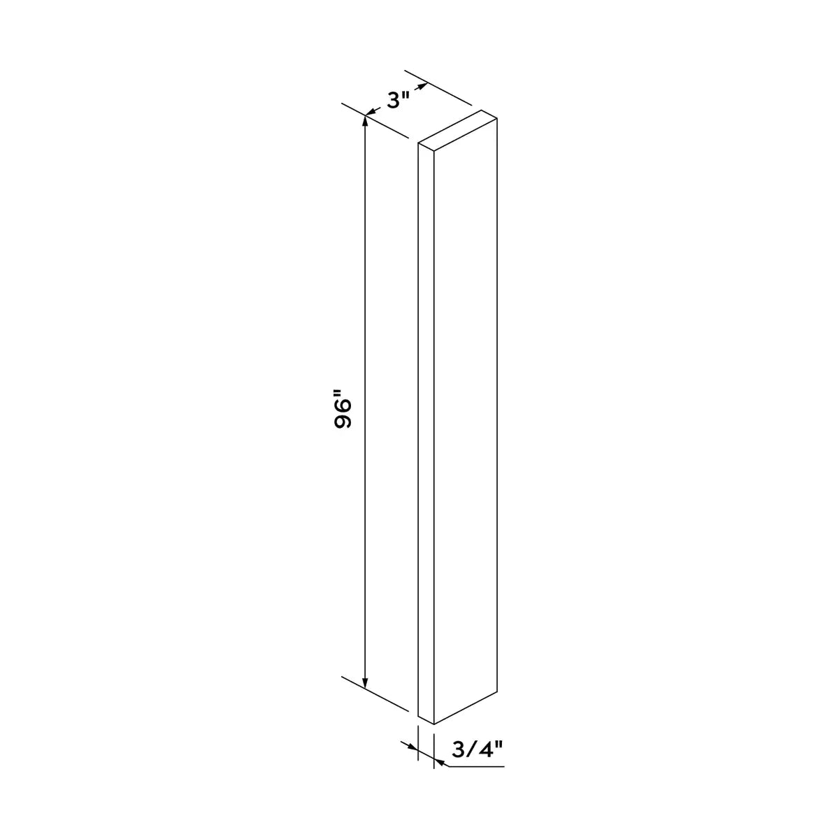 Craft Cabinetry Berkley Pure White 3"W Tall Filler Image Specifications