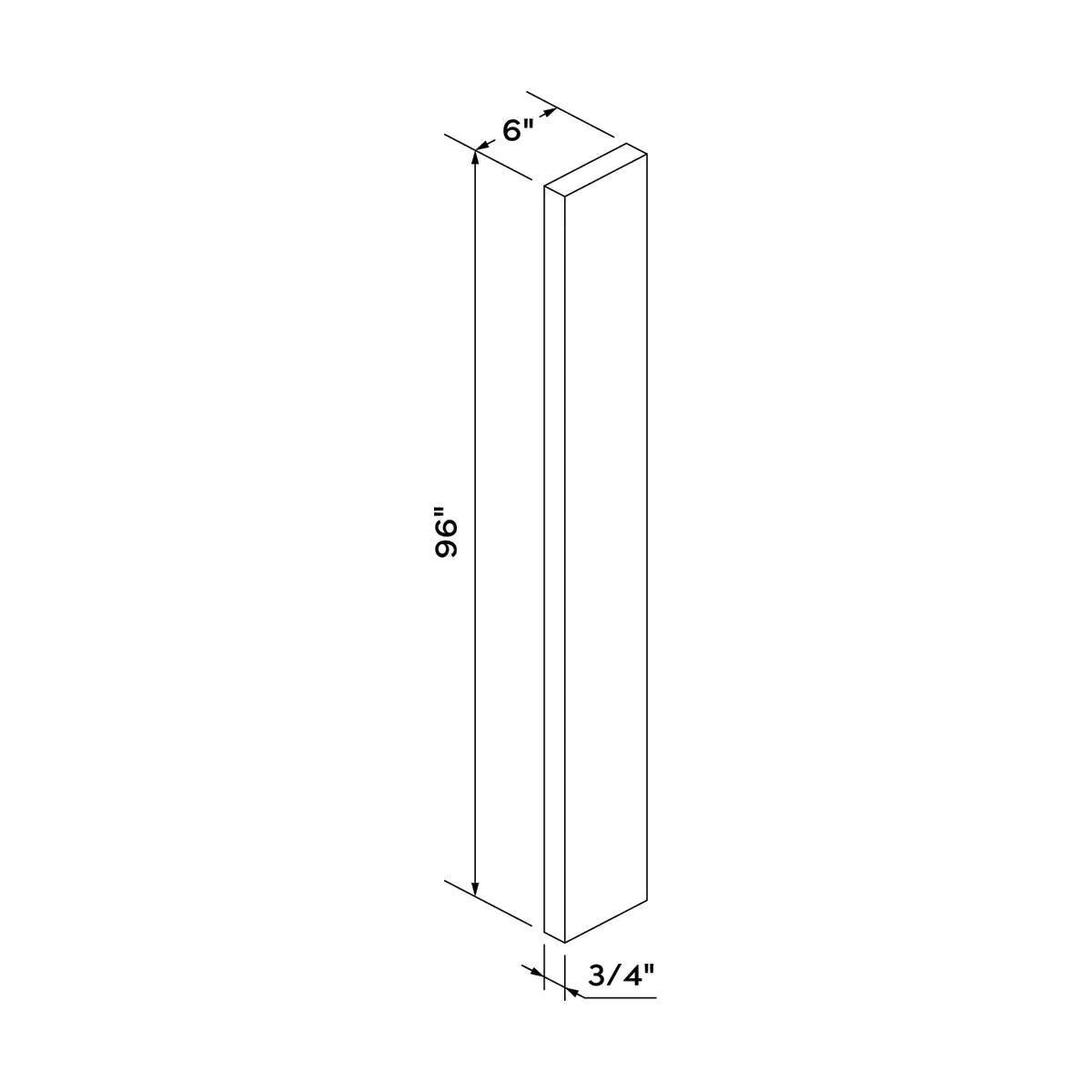 Craft Cabinetry Shaker White 6"W Tall Filler Image Specifications