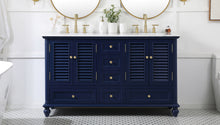 60 Inch Double Bathroom Vanity In Blue