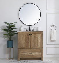 30 Inch Single Bathroom Vanity In Natural Oak