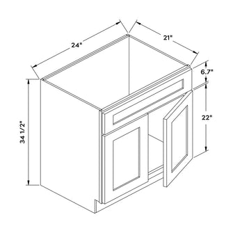 Craft Cabinetry Shaker Navy 24”W Vanity Base Cabinet Image Specifications