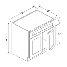 Craft Cabinetry Recessed Panel Gray Stain 30”W Vanity Base Cabinet Image Specifications