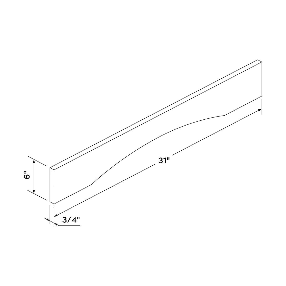 Craft Cabinetry Berkley Pure White 31" Valance Image Specifications