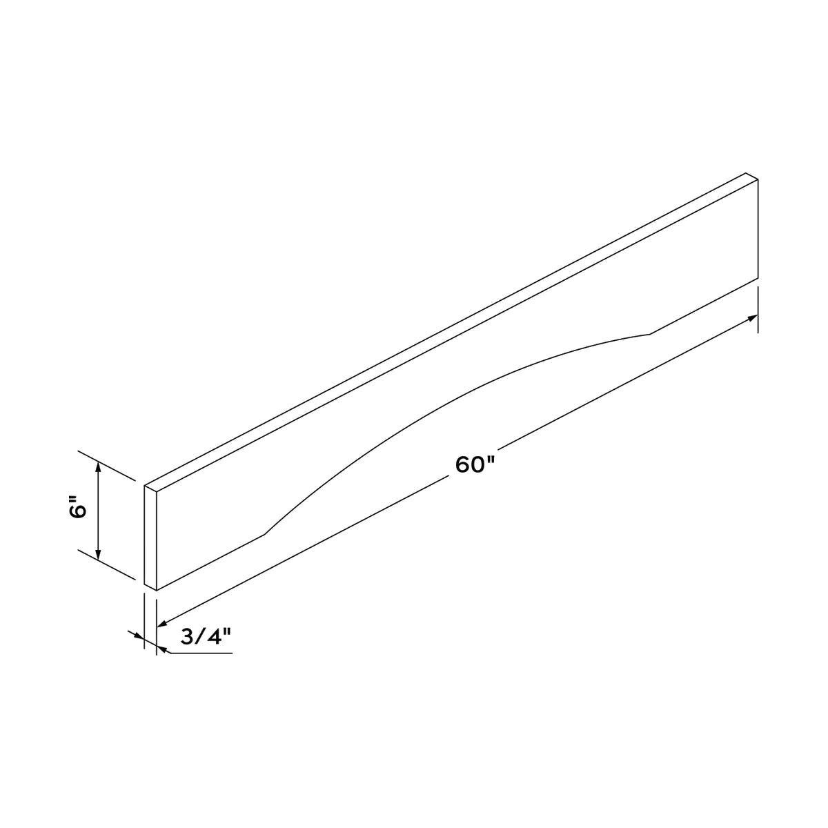 Craft Cabinetry Berkley Pure White 60" Valance Image Specifications