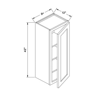 Craft Cabinetry Shaker Gray 9"W x 42"H Wall Cabinet Image Specifications