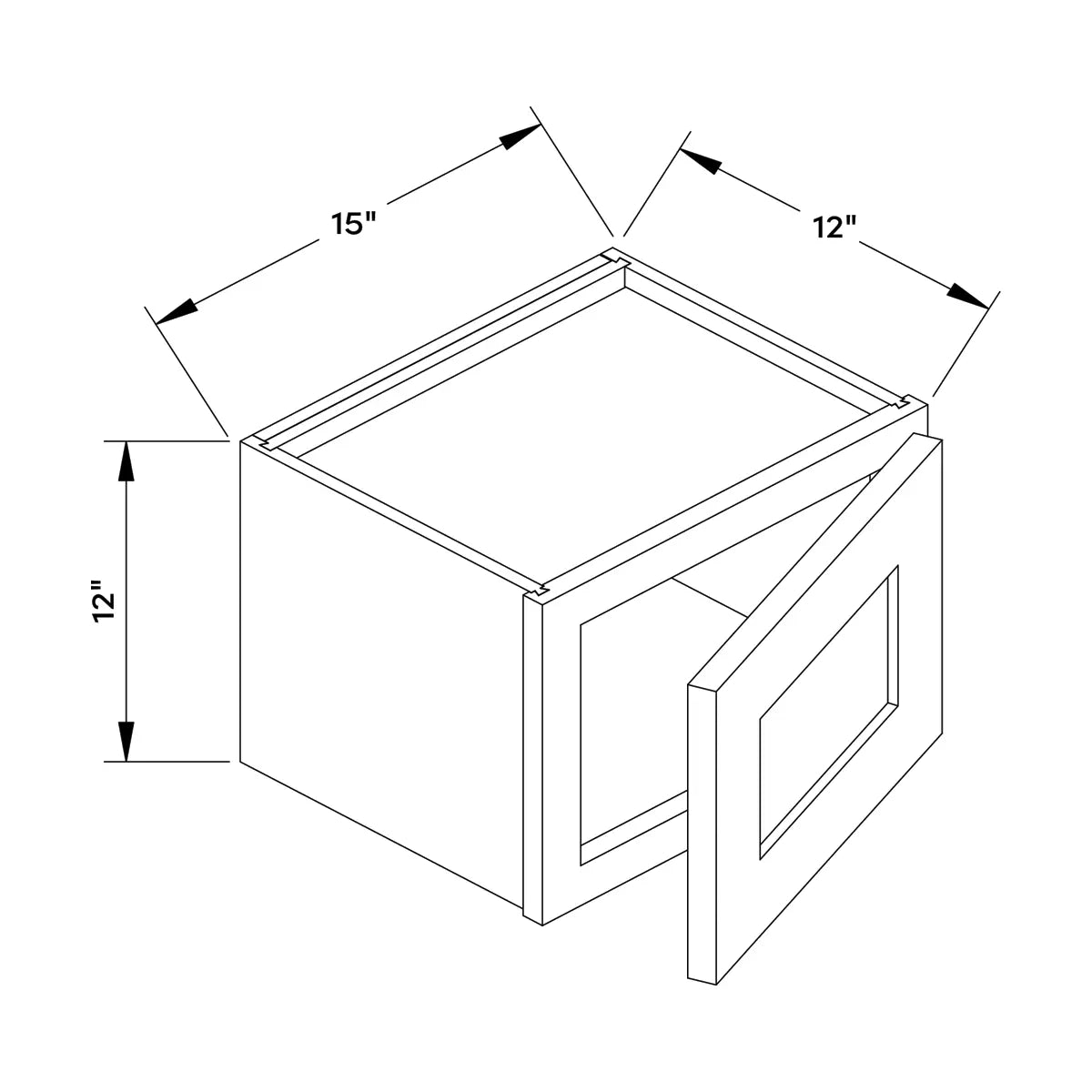 Craft Cabinetry Berkley Pure White 15”W x 12”H Wall Cabinet Image Specifications