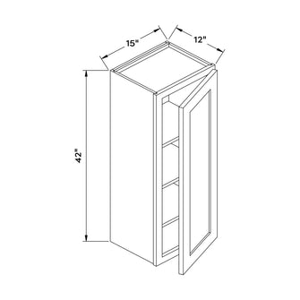 Craft Cabinetry Shaker Black 15”W x 42”H Wall Cabinet Image Specifications