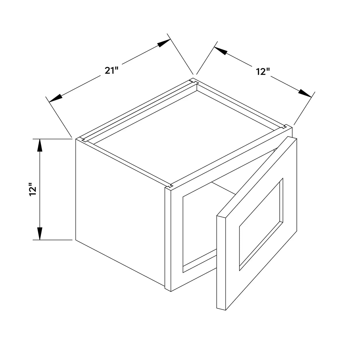 Craft Cabinetry Berkley Pure White 21”W x 12”H Wall Cabinet Image Specifications