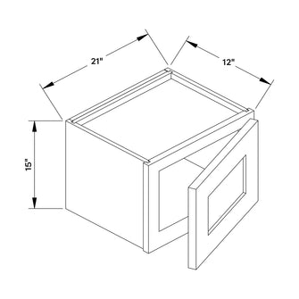 Craft Cabinetry Shaker Gray 21"W x 15"H Wall Cabinet Image Specifications