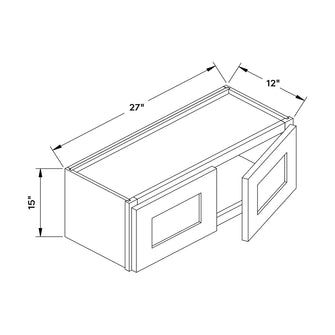 Craft Cabinetry Recessed Panel Gray Stain 27”W x 15”H Wall Cabinet Image Specifications