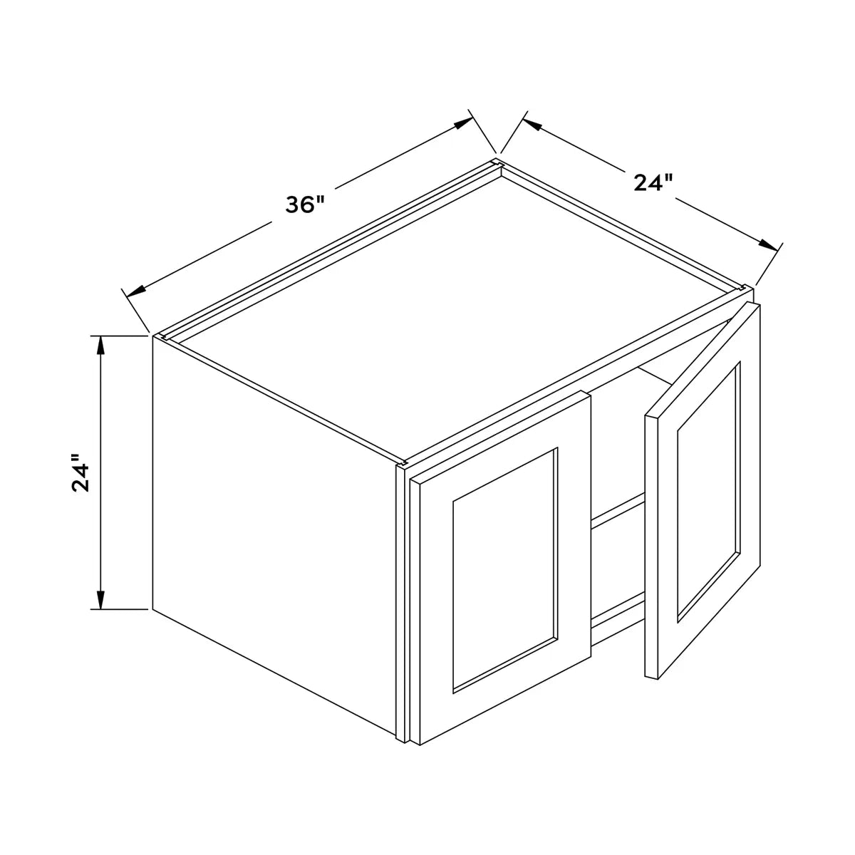 Craft Cabinetry Shaker Gray 36"W x 24"H 24" Depth Wall Cabinet Image Specifications