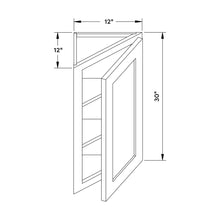 Craft Cabinetry Shaker Blue 12”W x 30”H Wall Angle Corner Cabinet Image Specifications