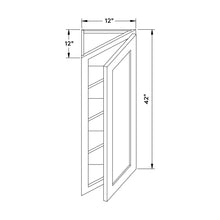 Craft Cabinetry Shaker Blue 12”W x 42”H Wall Angle Corner Cabinet Image Specifications