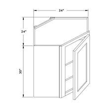 Craft Cabinetry Berkley Pure White 24”W x 30”H Wall Diagonal Corner Cabinet Image Specifications