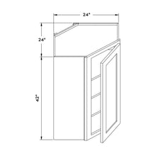 Craft Cabinetry Shaker Blue 24”W x 42”H Wall Diagonal Corner Cabinet Image Specifications