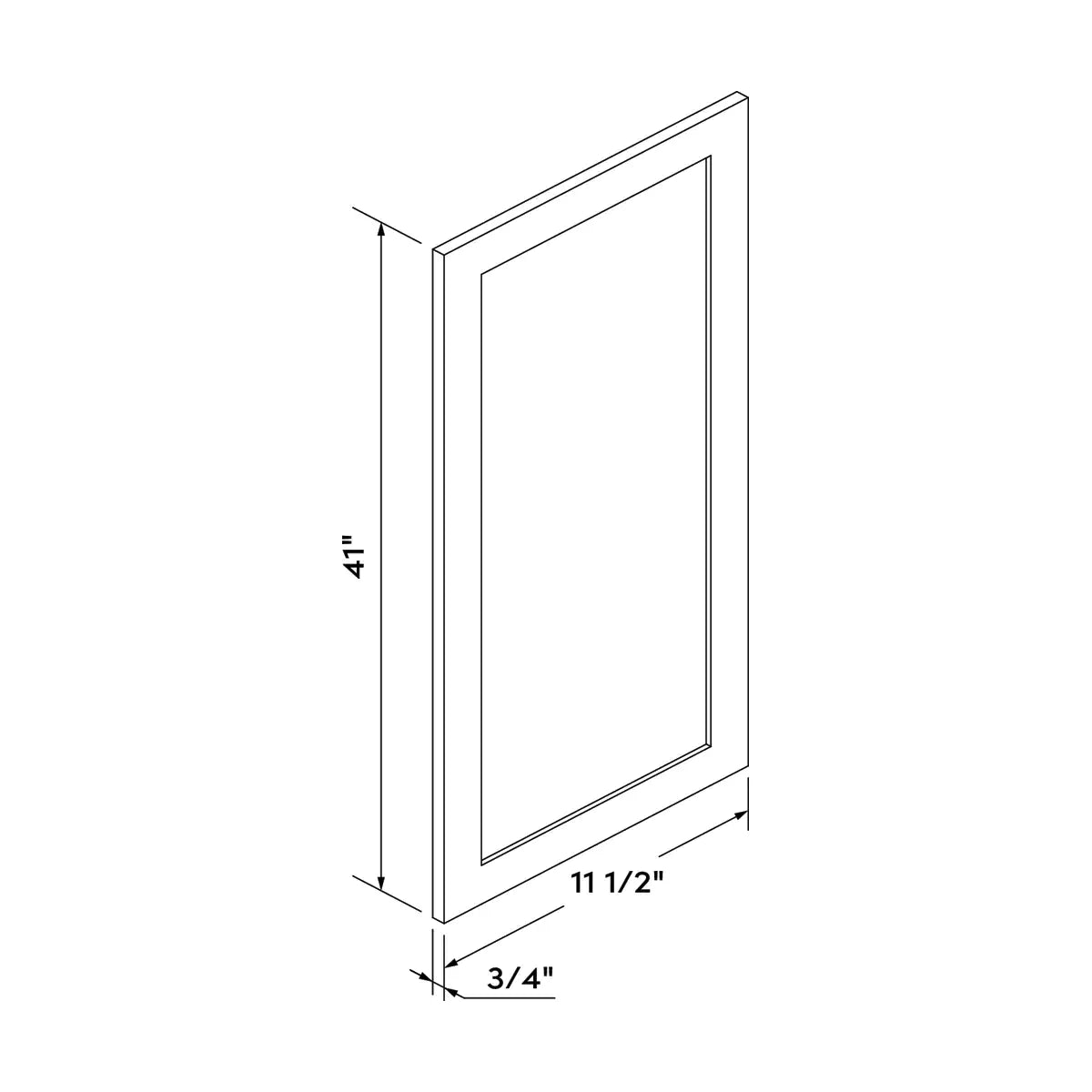 Craft Cabinetry Shaker Gray Decorative Dummy Door 12"W x 42"H Wall Image Specifications