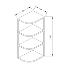 Craft Cabinetry Shaker Gray 9"W x 30"H Wall End Shelf Image Specifications