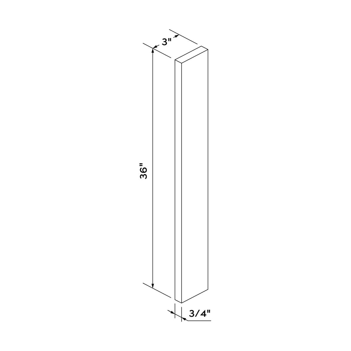 Craft Cabinetry Shaker Rift Oak 3"W x 36"H Wall Filler Image Specifications